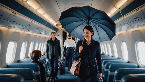 Parapluie en avion : conseils et règles des compagnies aériennes
